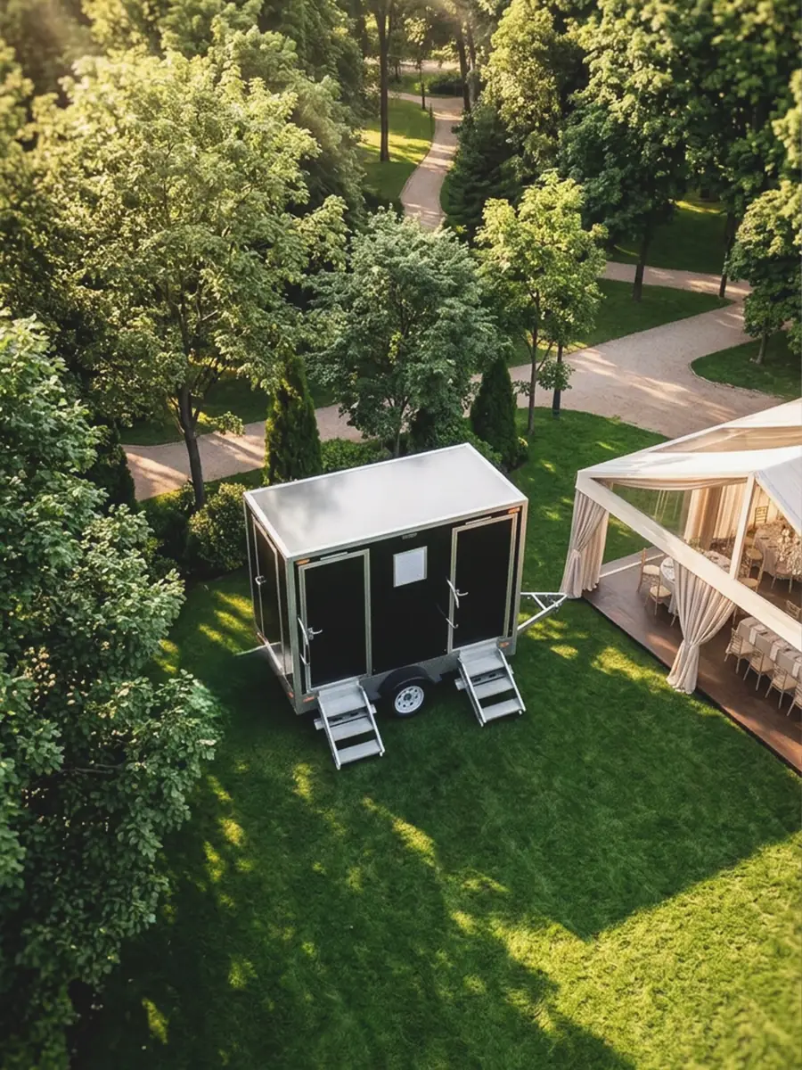 Porta potty setup similar to those delivered in Fairfield